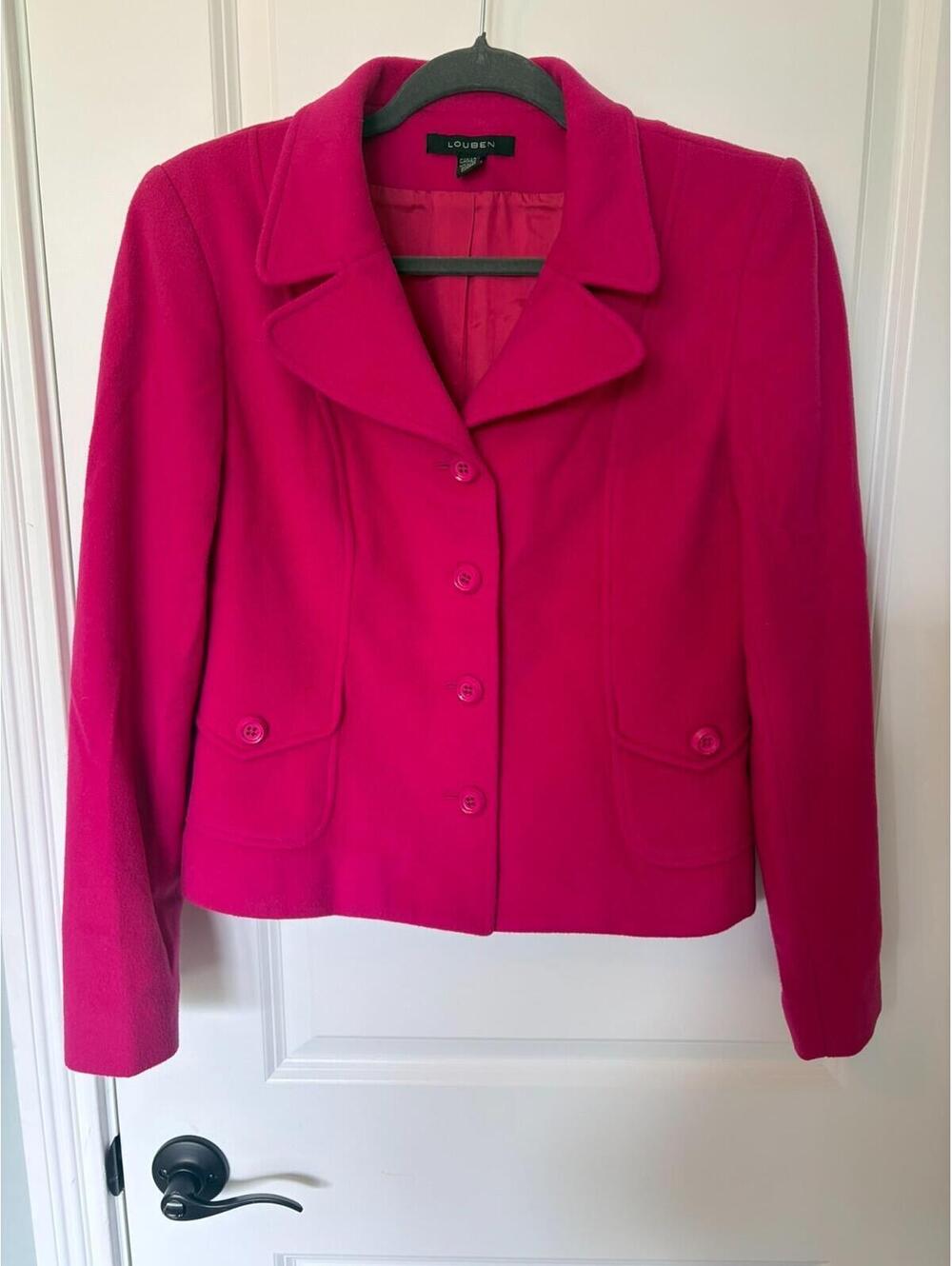 Louben pink vintage wool cashmere coat size 8